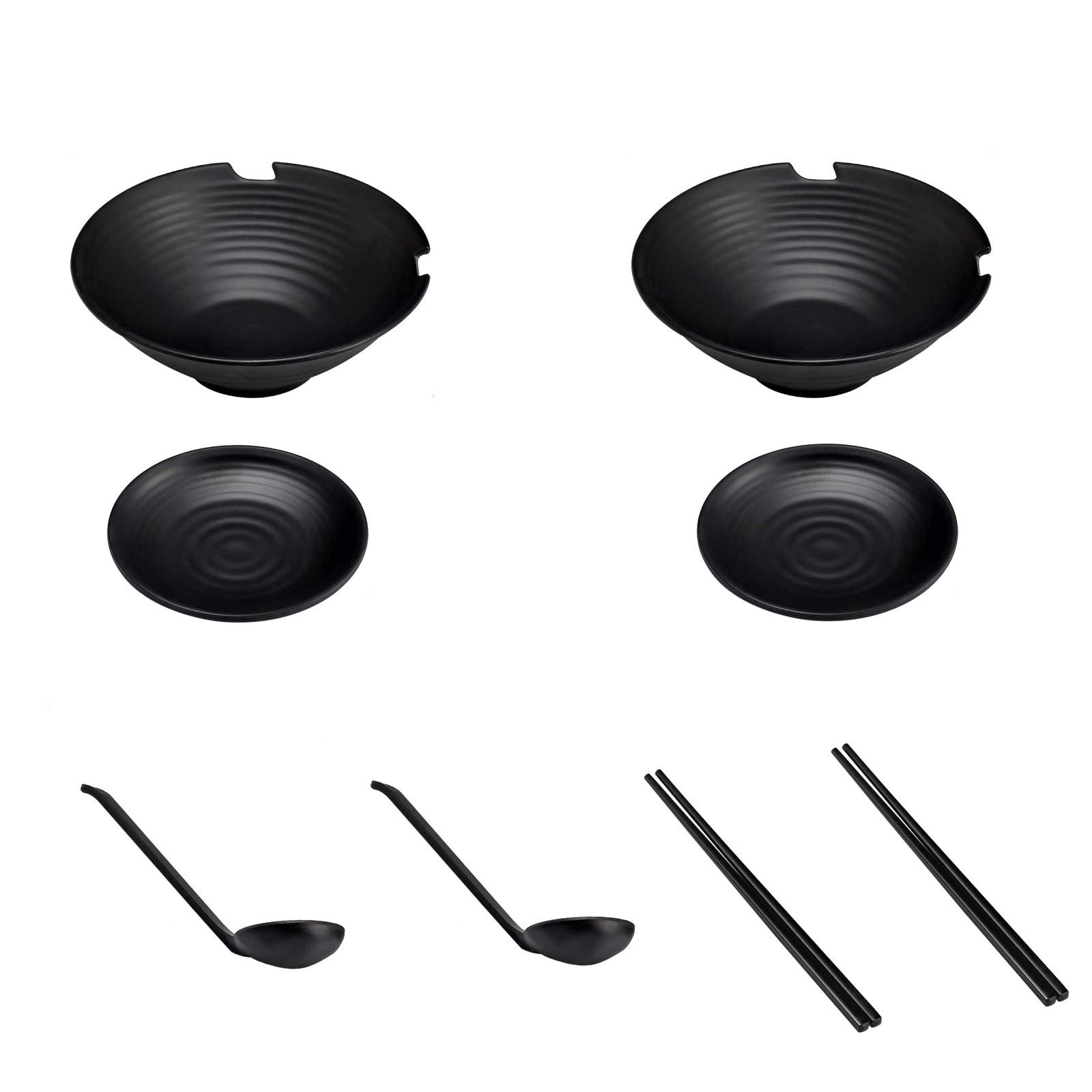 Premium Japanese Ramen Set - 2 Bowls & Spoons with Noodles - Authentic Asian Dining Experience - Perfect for Home Kitchen, Restaurant & Bar - Includes Stylish Teal Table Mats - Great for Ramen Lovers, Dinner Parties & Gift Giving