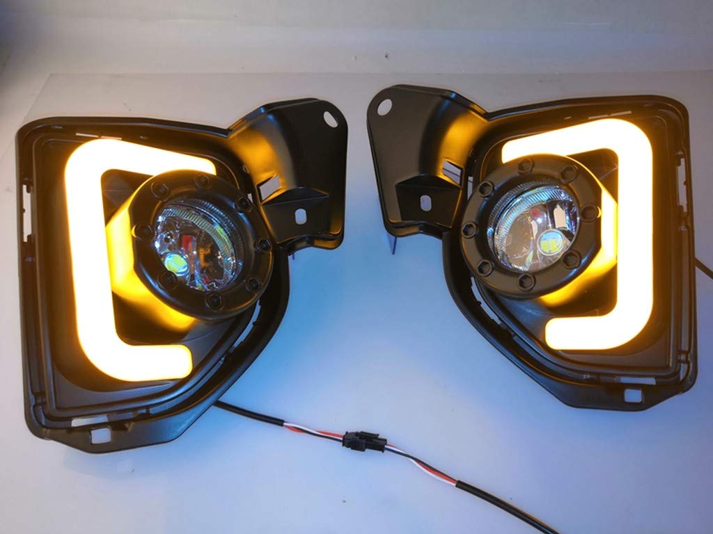 1 Pair LED U-Shaped Daytime Running Fog Lights Kit - DRL Replacement for Toyota Hiace 2014-2016 - Bright White LED Car Lights for Enhanced Visibility & Safety (Perfect for Night Driving, Foggy Conditions & Urban Commuting)
