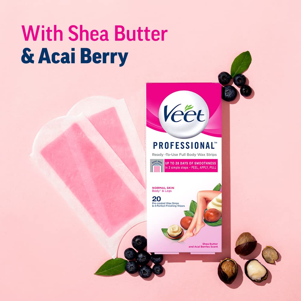 Veet Full Body Waxing Kit for Normal Skin - At-Home Hair Removal for Smooth Skin | Perfect for Legs, Arms, Underarms & Bikini Line