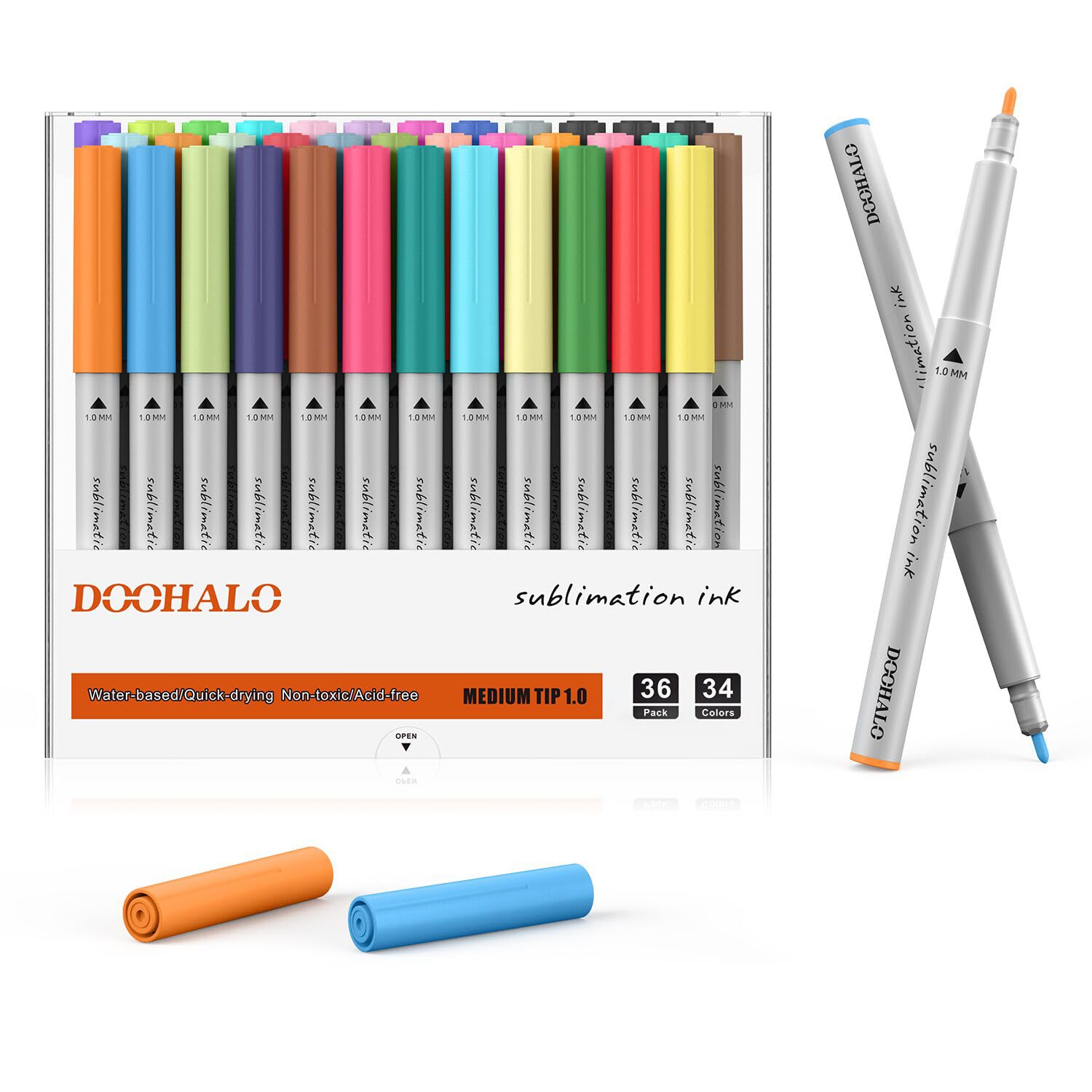 DOOHALO Sublimation Markers Infusible Ink Pens - Compatible with Cricut Maker 3, Maker, Explore 3, Air 2 & Air 1.0 - Perfect for Mug Press & EasyPress Projects - DIY T-Shirt, Tumblers & Sublimation Crafts