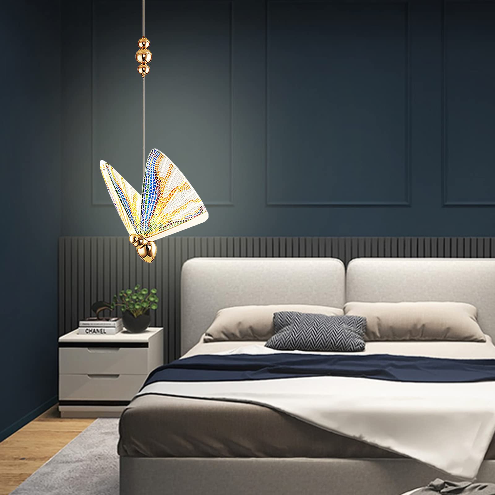 Nordic Butterfly Chandelier LED Pendant Light - Modern Ceiling Lamp for Living Room, Dining Room, Cafe, Bar & Staircase Decor - Elegant Lighting Fixture for Home, Restaurant & Commercial Spaces (Size S)