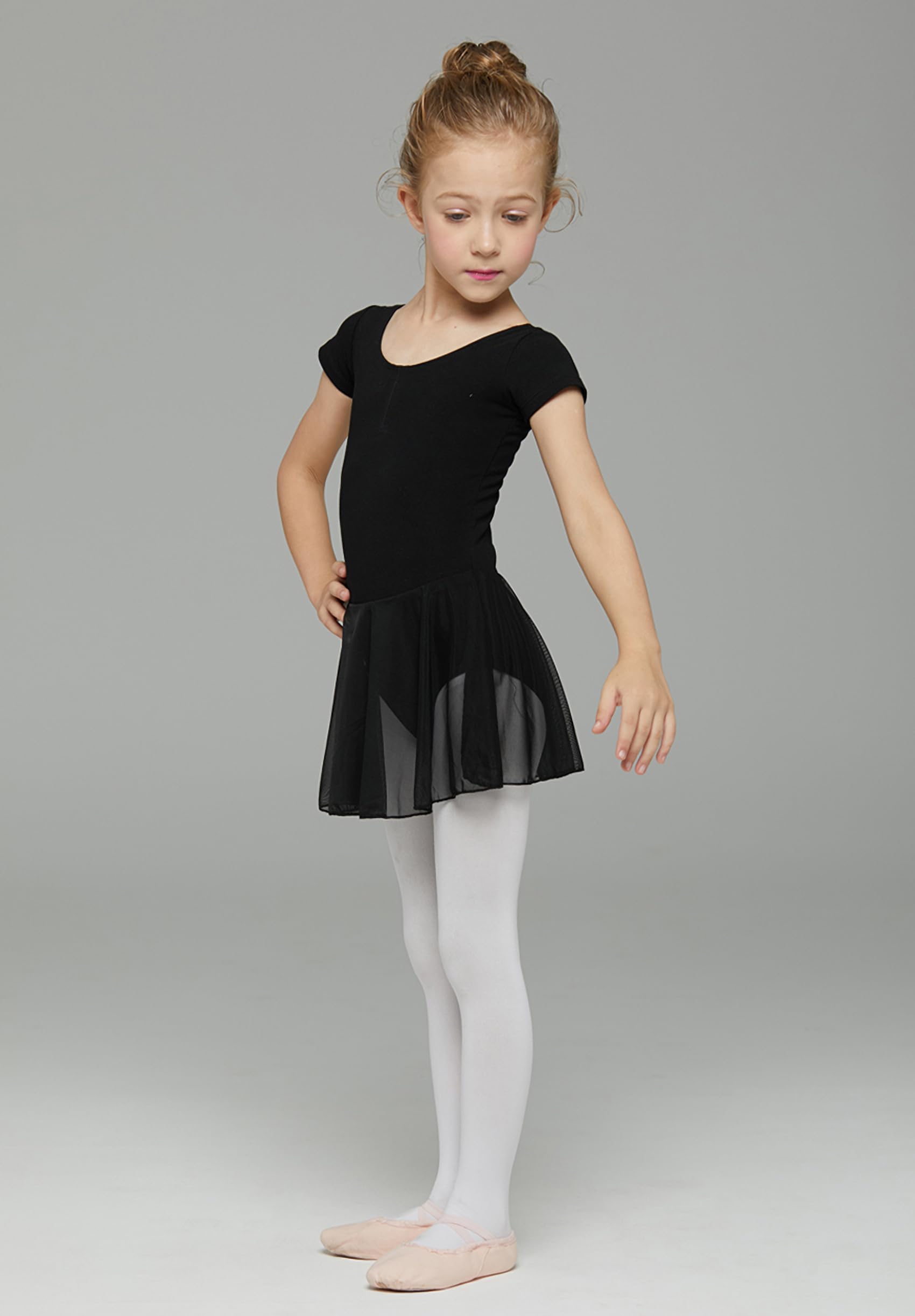 Girls Toddler Ballet Leotard with Skirt - Classic Short Sleeve Dance Outfit for Gymnastics & Ballerina Performance | Perfect for Dance Class, Recitals & Ballet Practice