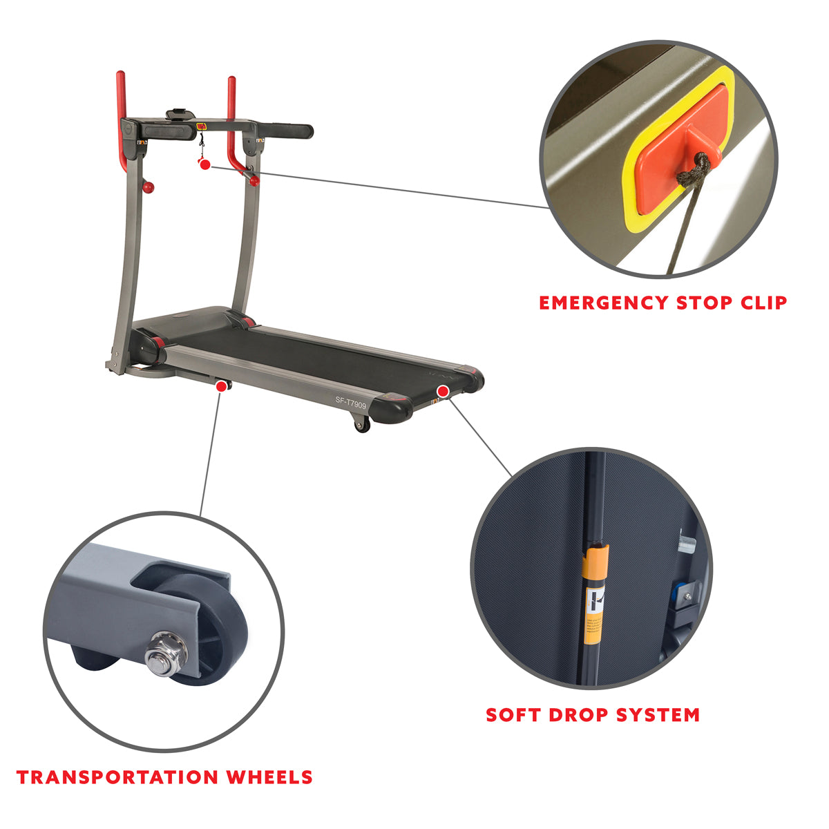 Folding Electric Treadmill with 12-Level Auto Incline, LCD Display & Heart Rate Monitor - SF T7909 | Perfect for Home Gym, Cardio Workout & Small Spaces