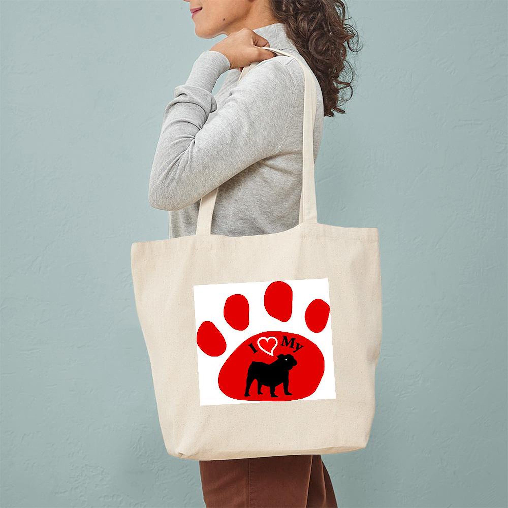 Old English Bulldog Canvas Tote Bag - Natural Reusable Shopping Bag for Groceries, Beach & Daily Use | Eco-Friendly Cotton Tote