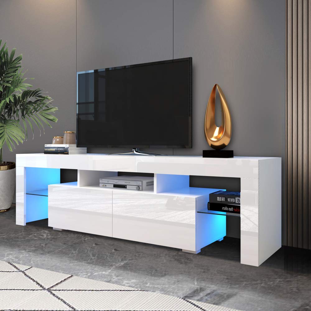 180° Swivel Wall Mounted Floating TV Stand with Storage - 80