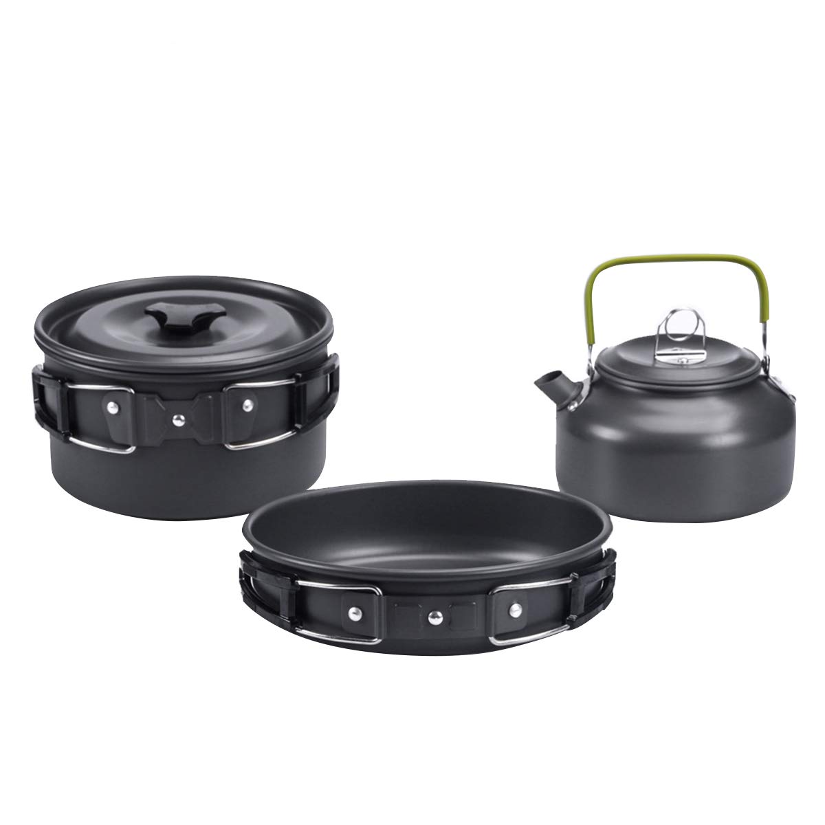 **Portable Camping Cookware Set - Lightweight Mess Kit with Pot, Pan & Kettle for Outdoor Hiking, Backpacking & Survival | Perfect for Camping, Picnics & Emergency Preparedness**