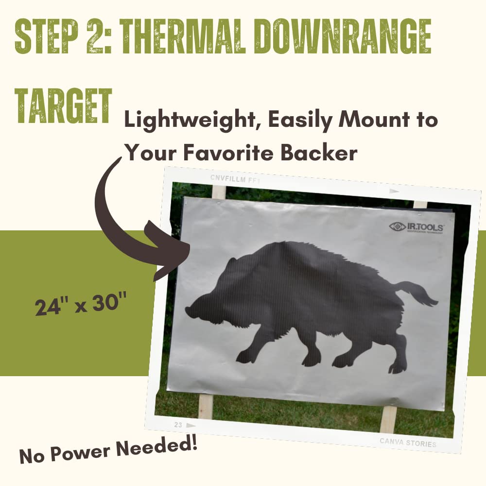IR.Tools Boar Upright Thermal Target Kit - Zeroing & Hunting Accessories with Thermal Target, Boar Passive Target & Thermal Pasters | Perfect for Long-Range Shooting, Hunting Practice & Firearm Training