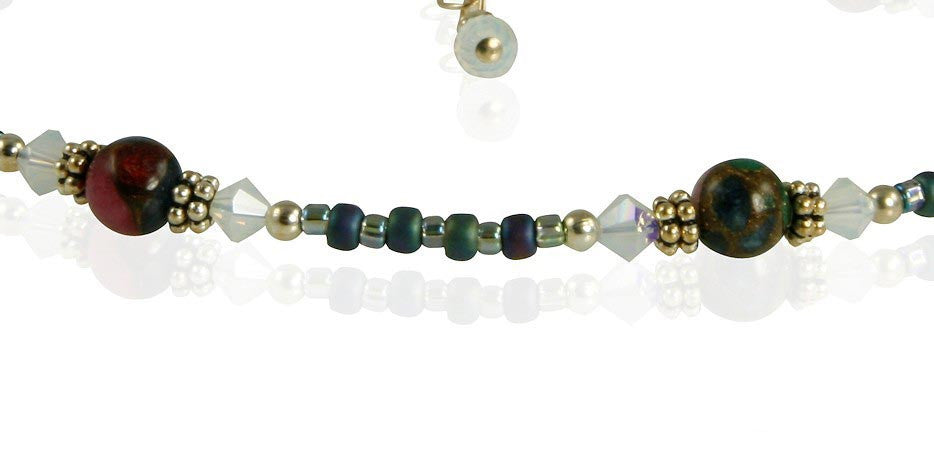 Azure Opal Blue Quartz Beaded Anklet Bracelet - Handmade Boho Chic Ankle Jewelry for Women, Beach Wedding, Summer Festival & Boho Fashion Accessories