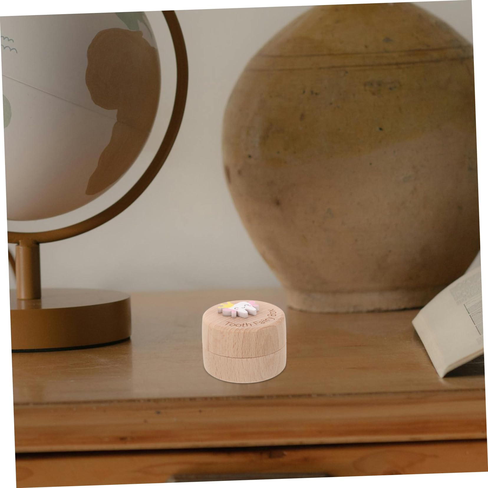 Beautiful Wooden Tooth Holder Box for Kids - Children's Tooth Keepsake Box with Fetal Hair Storage - Perfect for Baby Teeth Collection & First Hair Mementos