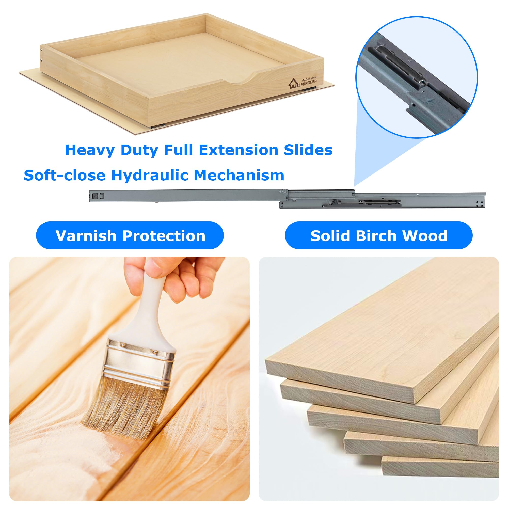 Soft Close Pull Out Drawers for Cabinets - 26