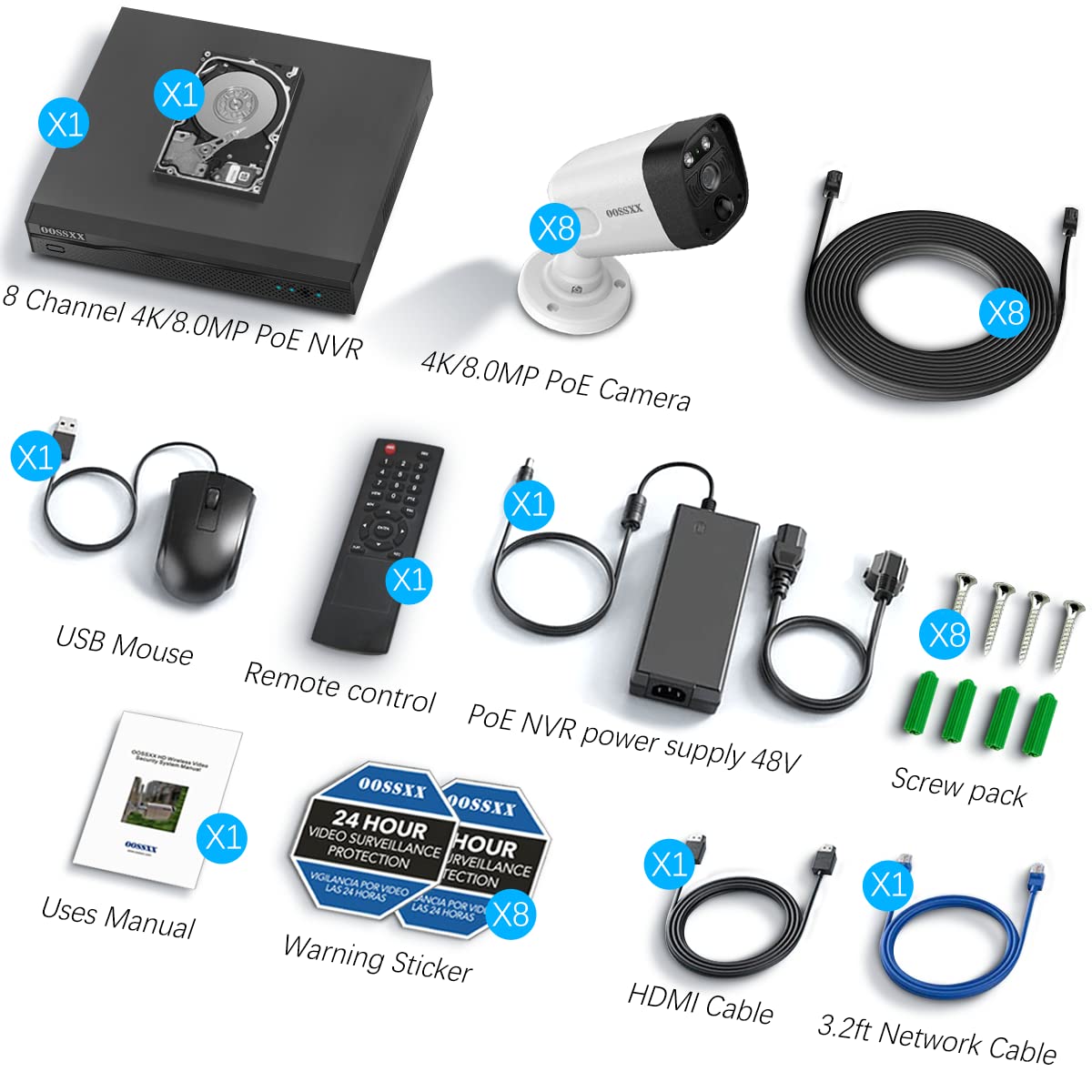 4K/8MP 130° Ultra Wide-Angle PoE Outdoor Security Camera with 2-Way Audio - Wired IP Surveillance System for Home & Business Protection - Ideal for Driveway, Garage & Perimeter Monitoring
