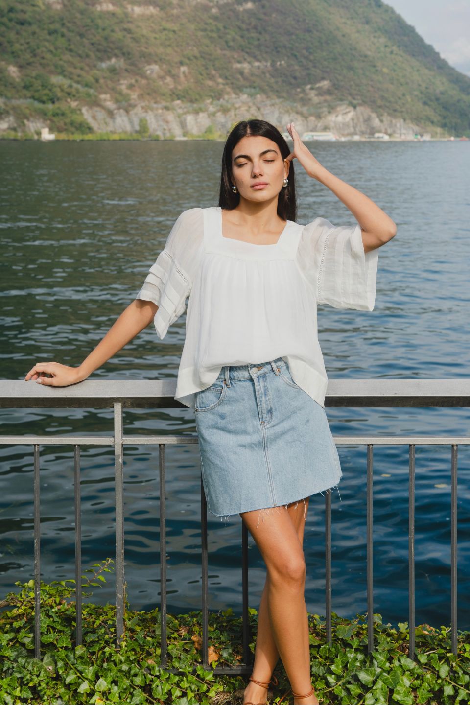 Dearest Beach Blue Raw Hem Denim Mini Skirt - Women's High Waisted Distressed Denim Shorts for Summer | Perfect for Beach Vacations, Music Festivals & Casual Outings