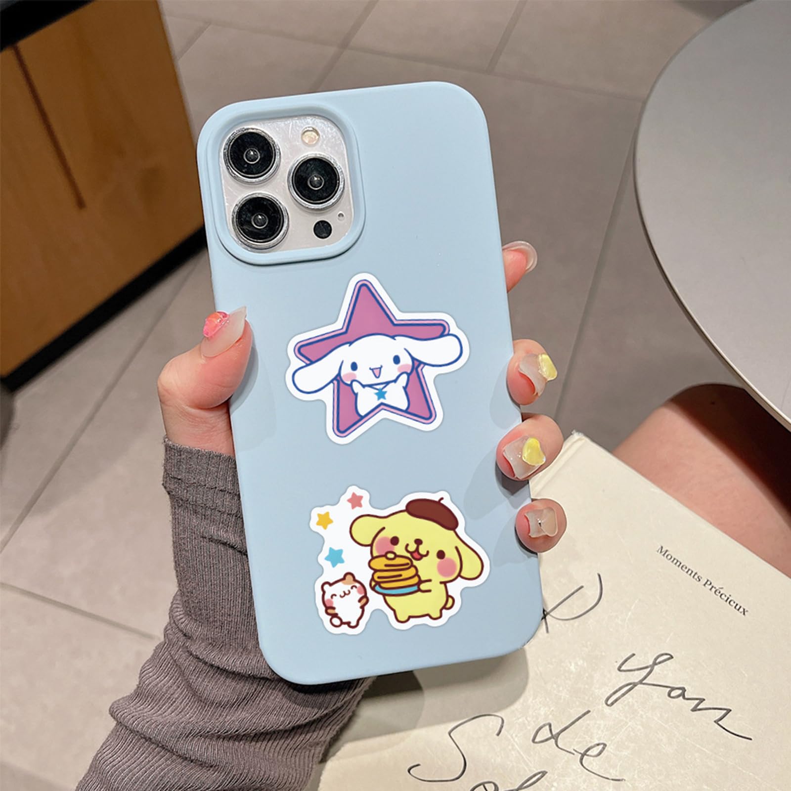 200Pcs Cute Sanrio Stickers - My Melody, Kuromi, Hello Kitty, Pompompurin, Keroppi & Cinnamoroll - Waterproof Vinyl Decals for Kids & Teens - Perfect for Water Bottles, Laptops, Skateboards, Journals & DIY Crafts (White)