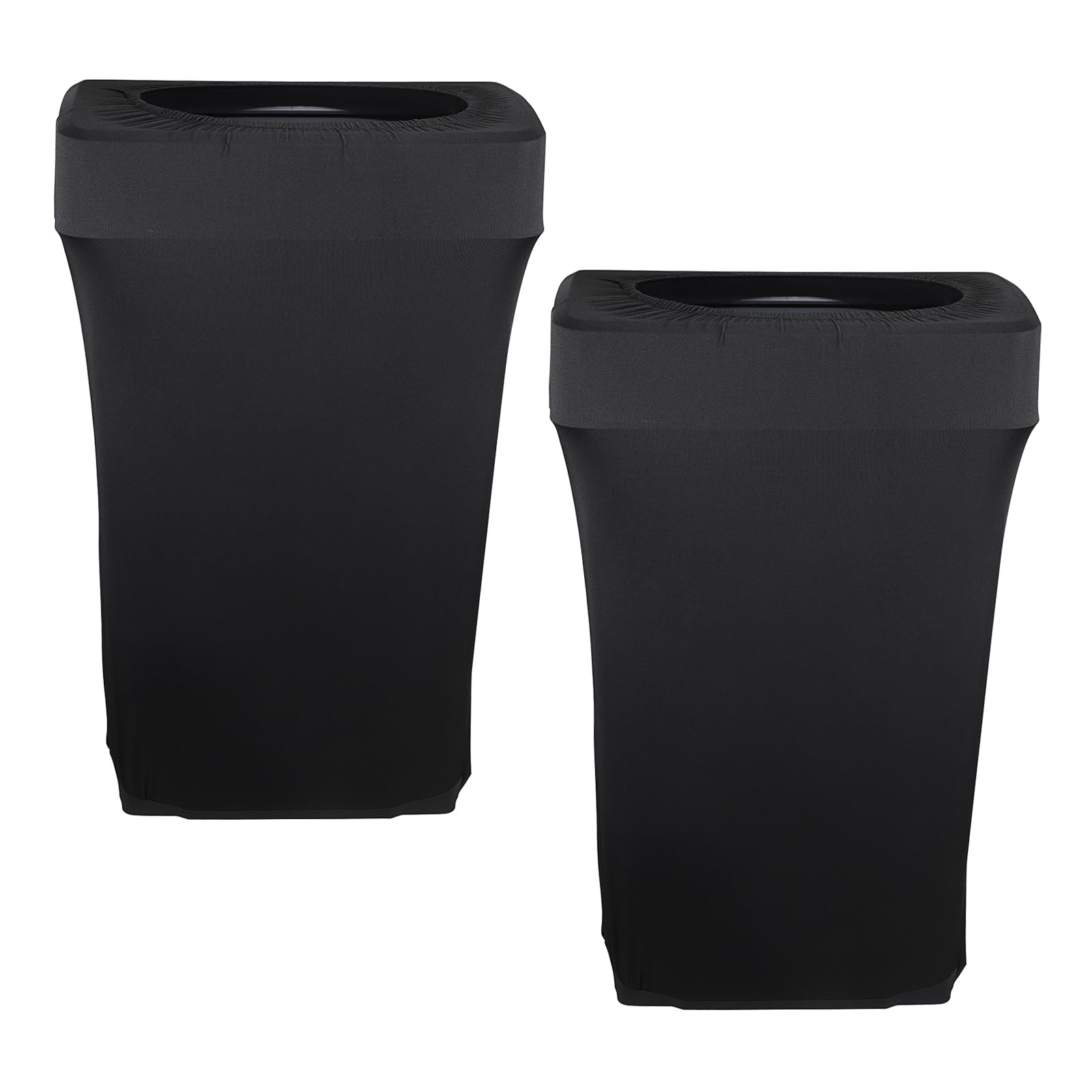 23 Gallon Stretch Spandex Trash Can Cover - 2 Pack Outdoor Fitted Waste Container Covers for Rectangular Garbage Cans | Waterproof & Durable | Perfect for Weddings, Parties, Commercial Use & Fundraiser Decor (Black) - No Trash Can Included | Ideal for Outdoor Events, Restaurants & Home Use