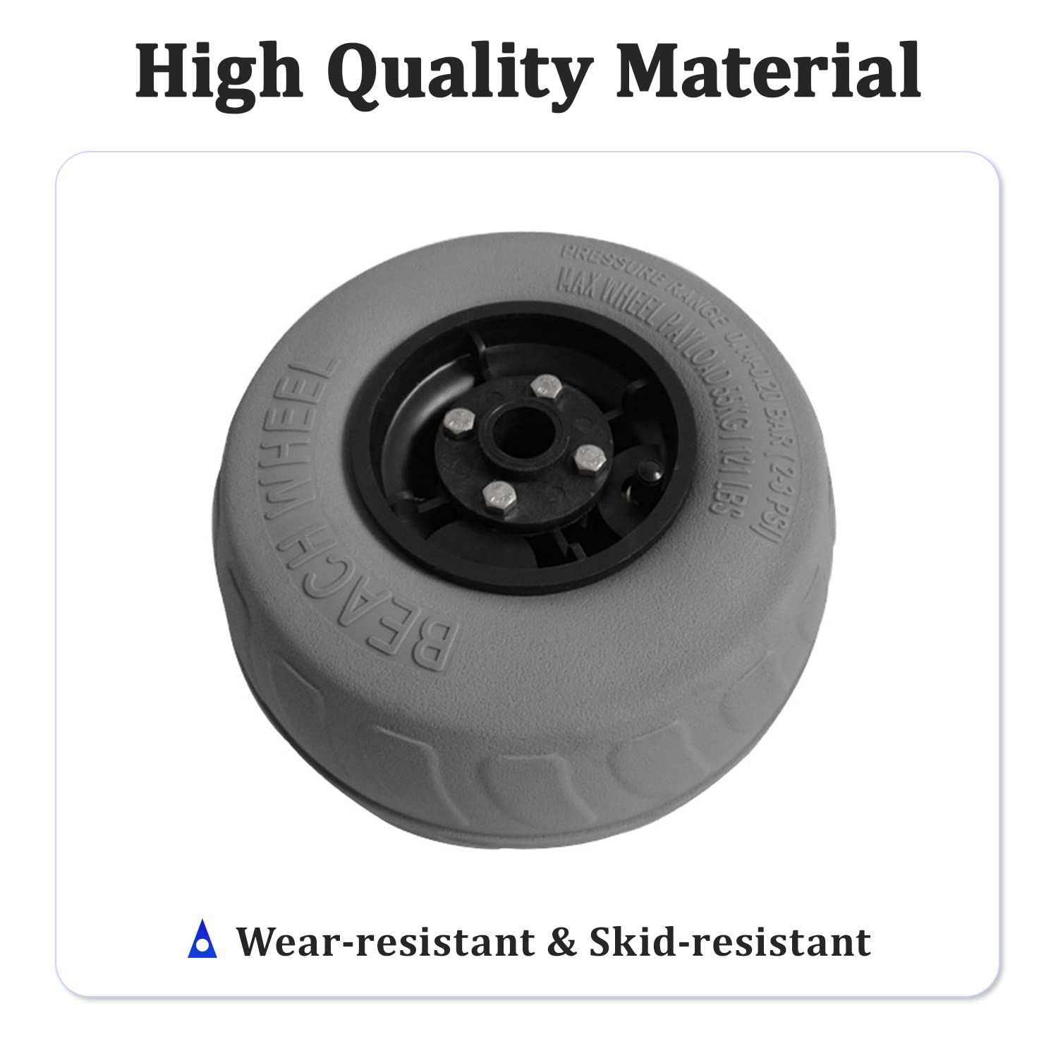 YUEWO 9 Inch Balloon Wheels - 2 Pack Replacement Sand Tires for Kayak Dolly, Canoe Cart, Beach Buggy - Wide 2cm/0.79