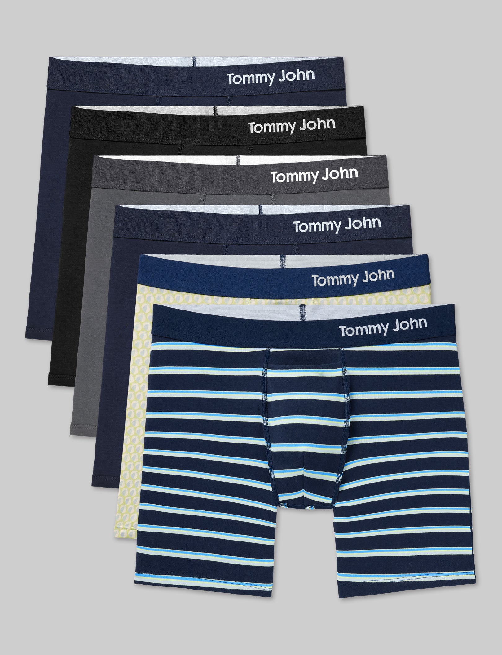 Breathable Cotton Mid-Length Boxer Briefs 6-Pack - Soft Men's Underwear for All-Day Comfort | Workout, Lounge & Everyday Wear