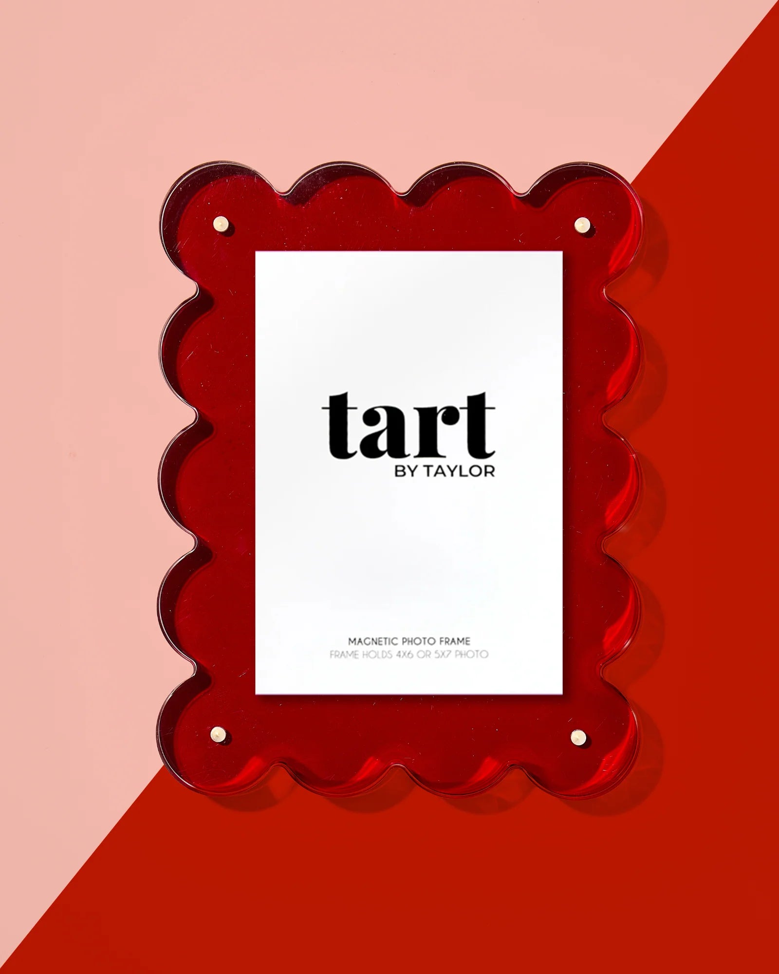 Red Acrylic Picture Frame - 8x10 Inch Modern Photo Display for Wall, Tabletop, or Desk - Perfect for Home, Office, and Gift Giving