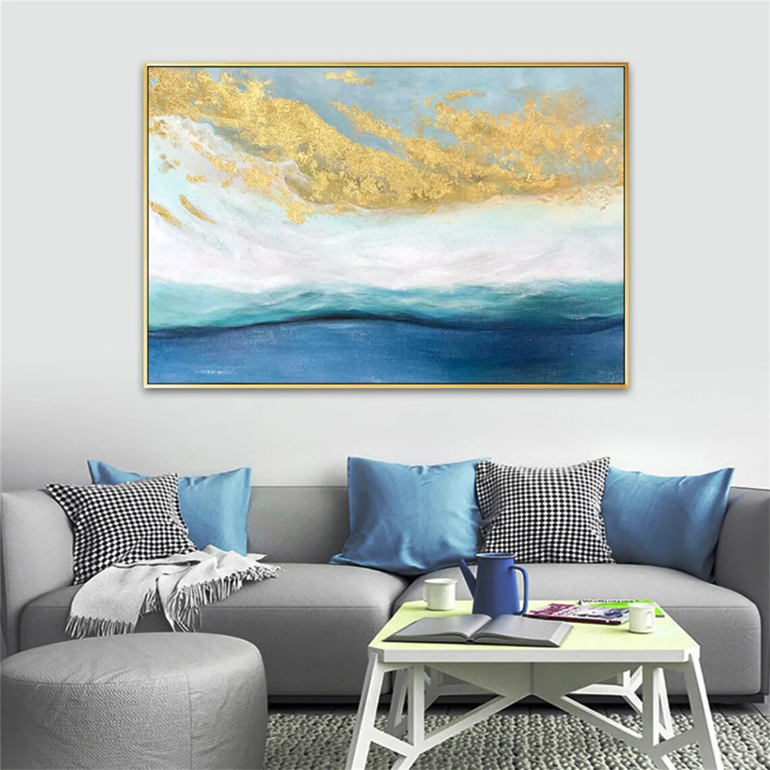 Ocean and Sky Painting #OS 177 - Handmade Wall Art for Home & Office Decor - Perfect for Living Room, Bedroom or Office