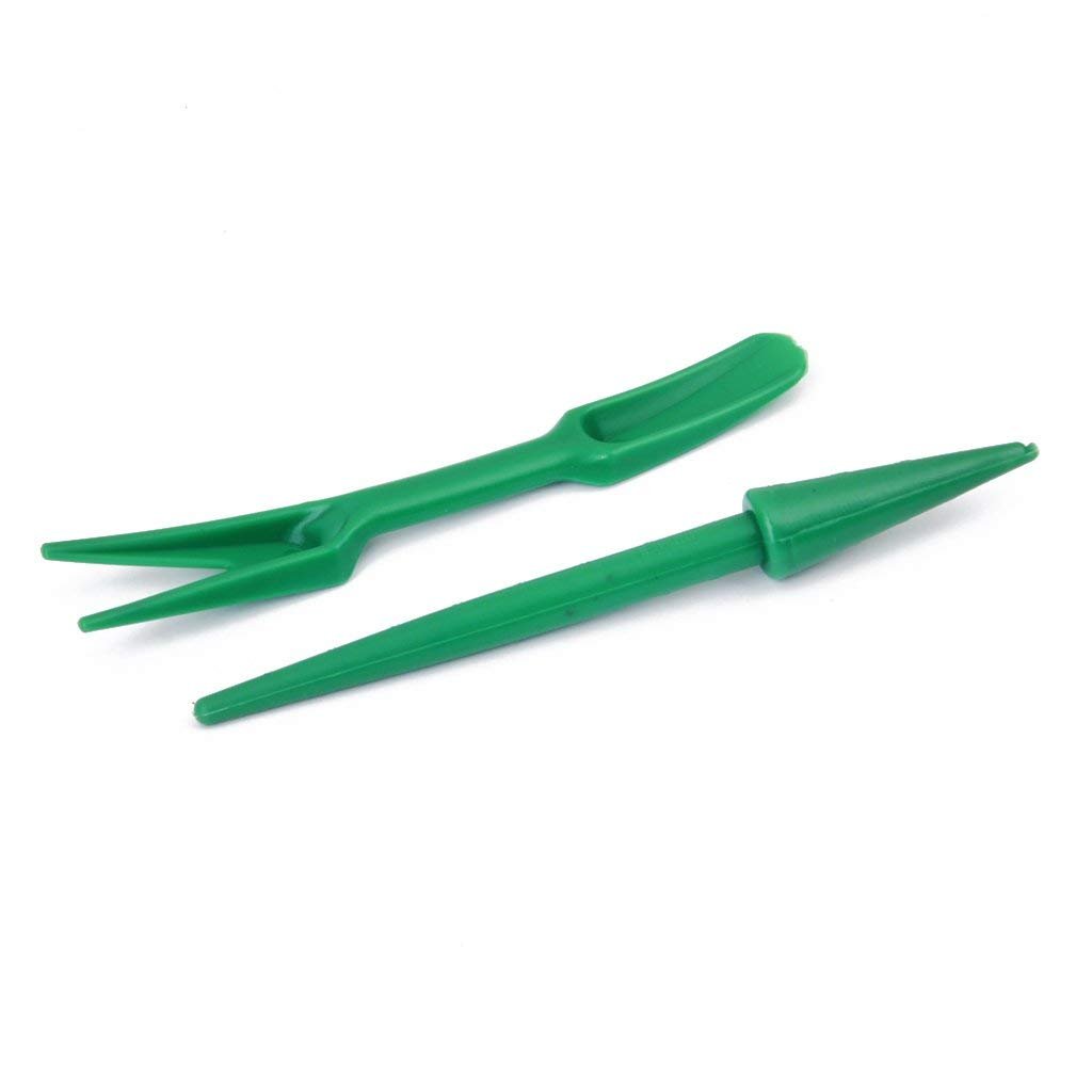 ABchat Plastic Widger with Dibber - Essential Garden Seedling Tools for Planting & Transplanting (Green) | Perfect for Indoor Herb Gardens & Outdoor Vegetable Beds