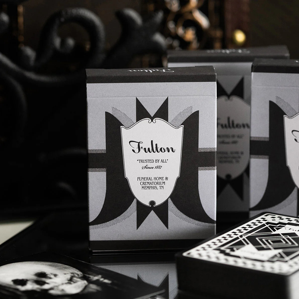 Ace Fulton's Casino Vintage Black Playing Cards - Premium Poker Cards for Casino Nights, Card Magic & Home Games