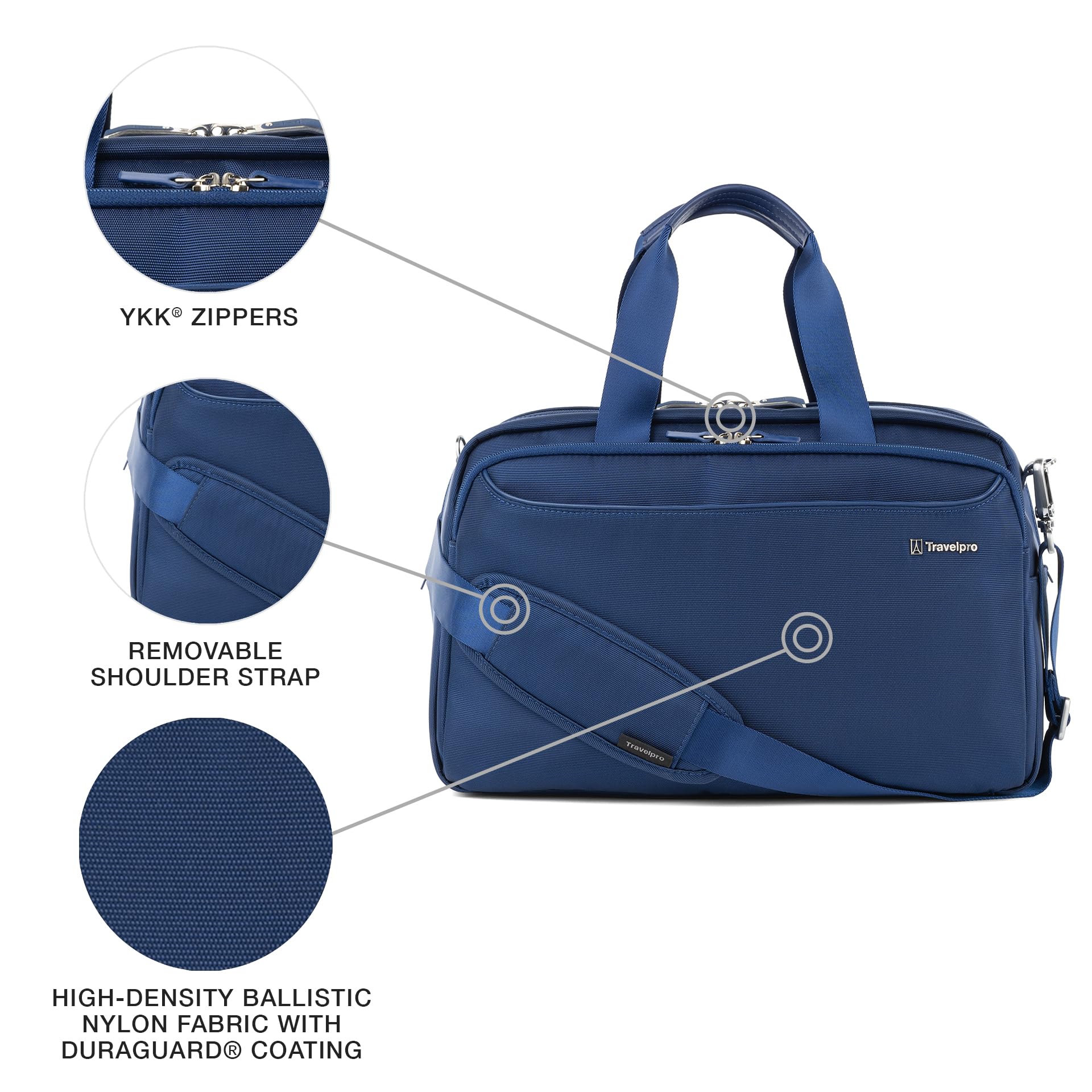 Travelpro VersaPack+ Lightweight Underseat Carry-On Tote Bag for Men & Women - 16.25 Inch Compact Airplane Personal Item - Perfect for Business Travel & Weekend Getaways (Estate Blue)