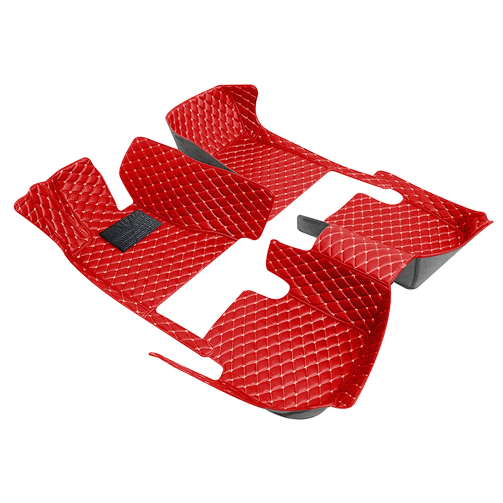Premium All-Weather Car Floor Mats for Hyundai Elantra 2-Door 2013-2014 - Full Set Front & Rear Custom Fit Luxury Leather Liners with 360° Protection (Red) - Perfect for Daily Commute, Road Trips and Extreme Weather Conditions