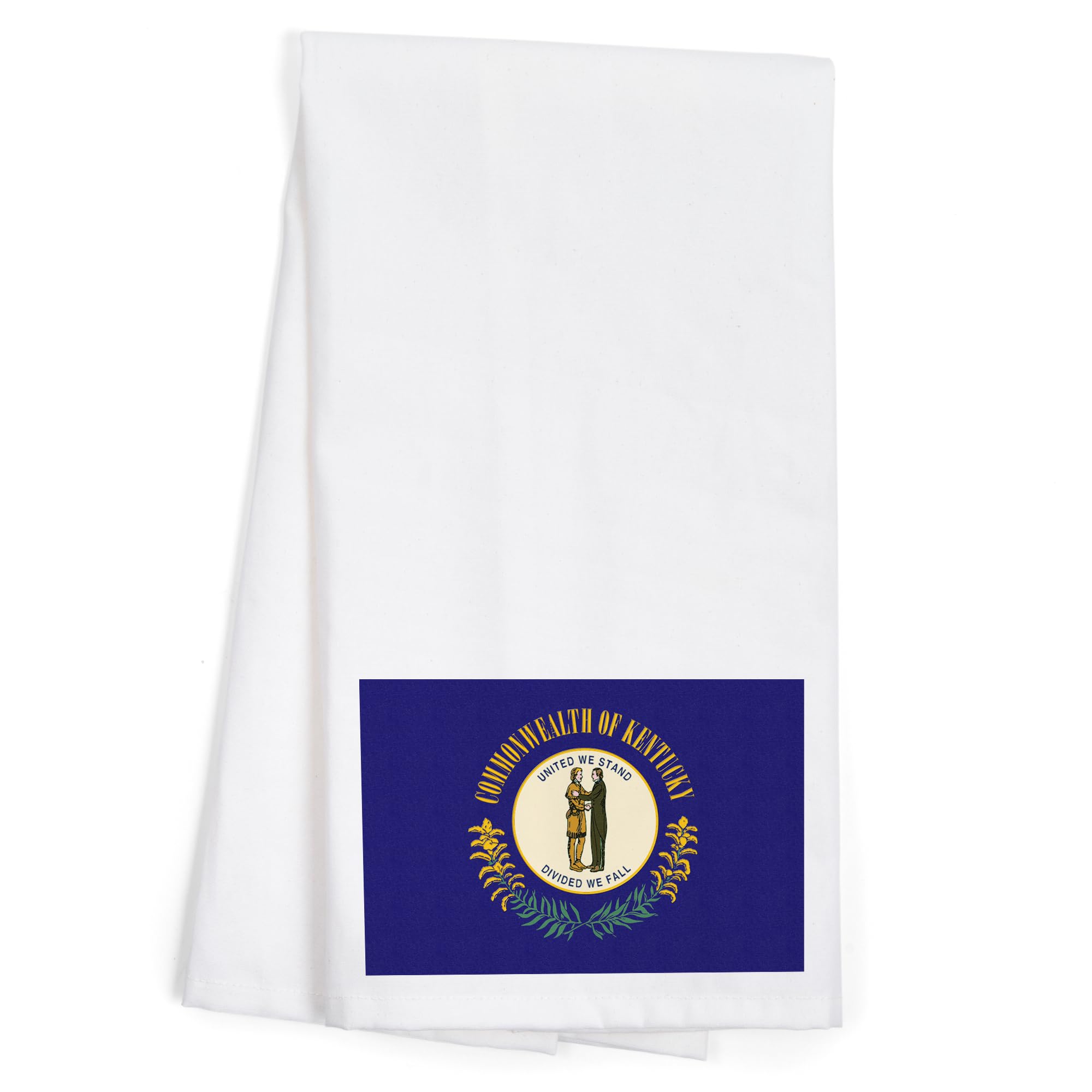 Kentucky State Flag Cotton Tea Towel - 100% Cotton Letterpress Printed Kitchen Towel, Decorative Hand Towel for Home & Kitchen Decor, Dish Drying, Gift Idea