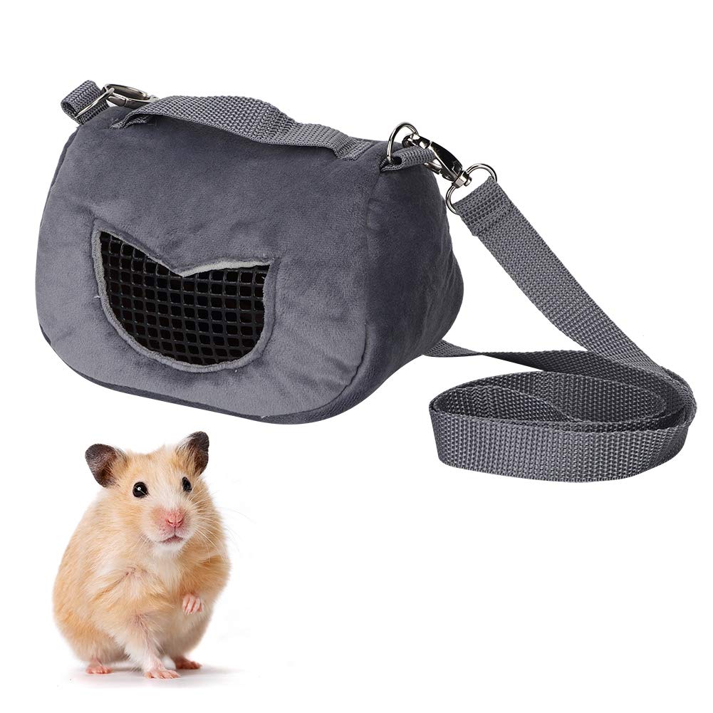 Portable Gray Hamster Carrier for Small Pets - Travel & Vet Visits