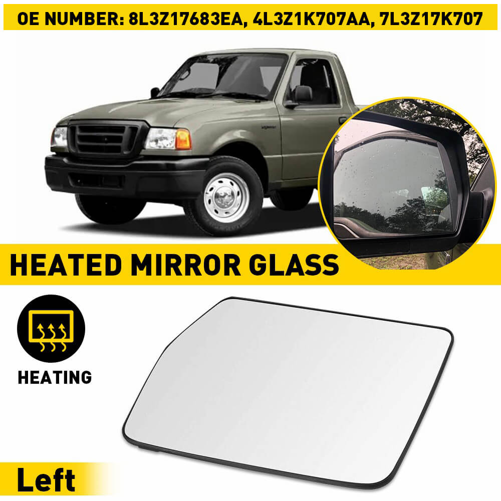 Heated Rearview Side Mirror Glass Replacement for 2004-2010 Ford F150 & 2006-2008 Lincoln Mark LT - Perfect for Winter Driving and Enhanced Visibility