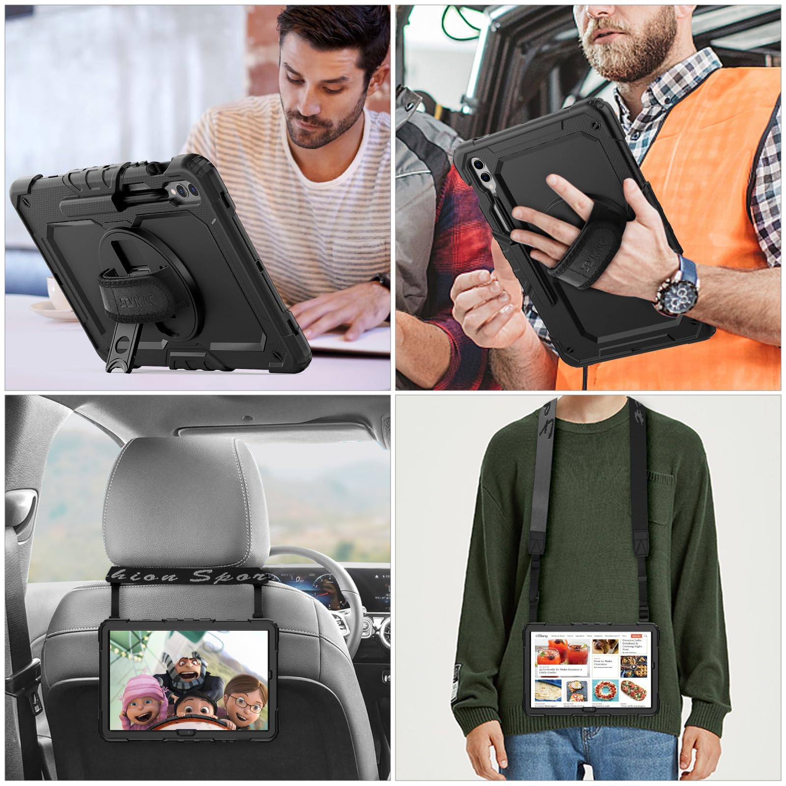 Premium 360 Rotating Stand Case for Samsung Galaxy Tab S10 Plus/S9 FE Plus/S9 Plus 5G 12.4