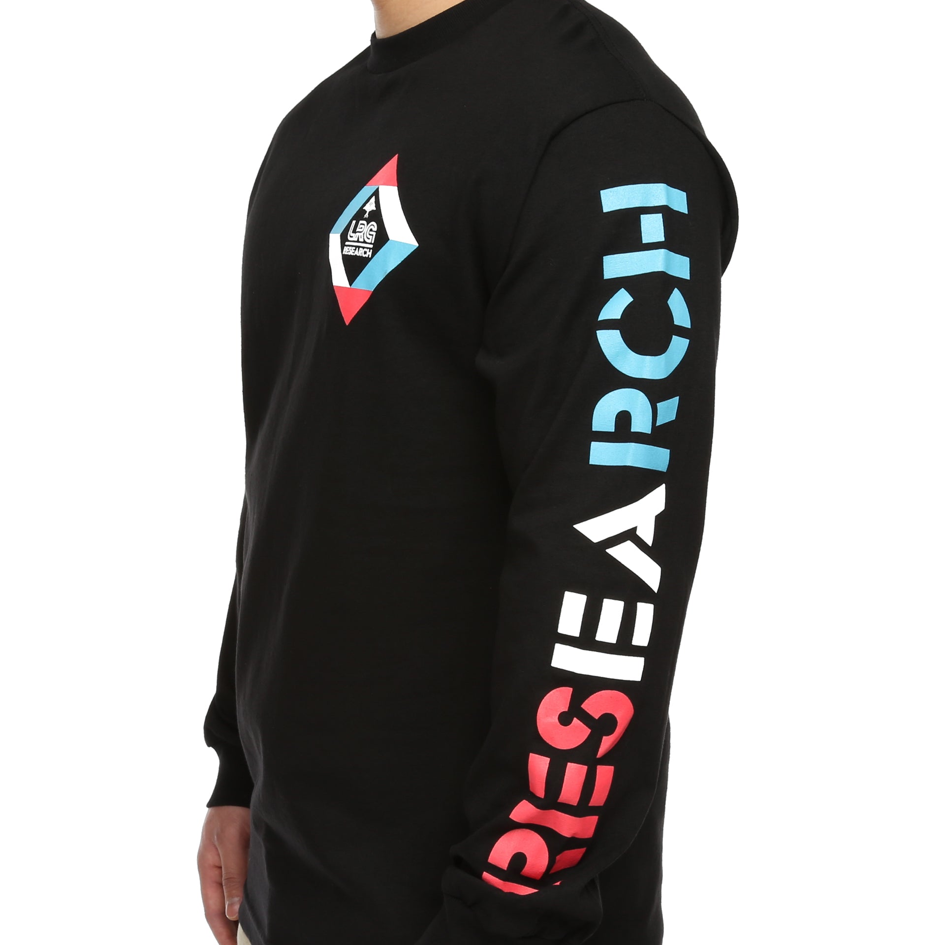 LRG Research Box LS Tee - Men's Long Sleeve Graphic T-Shirt in Black | Casual Streetwear for Everyday Wear & Urban Fashion