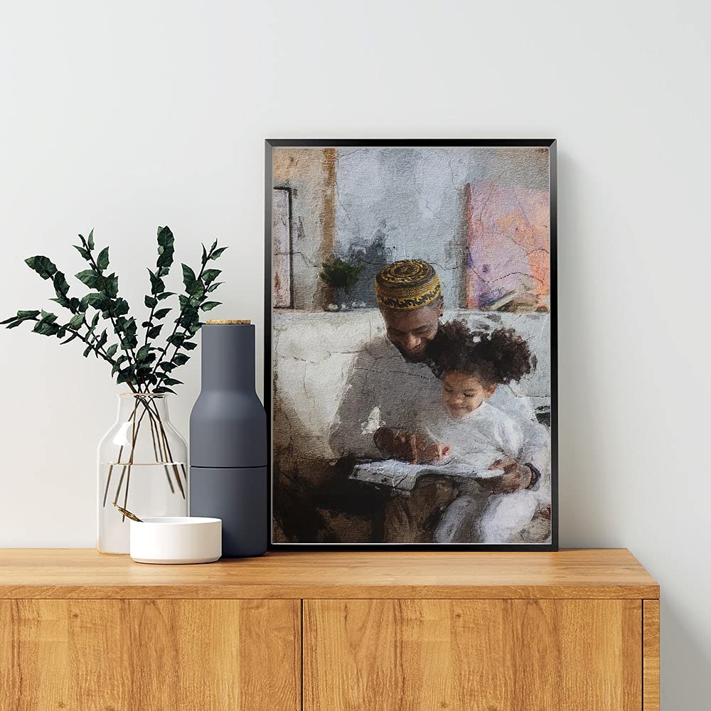 Custom Family Portrait Painting from Photo - Personalized Father's Day Gift, Parent Child Digital Art, Canvas Print Wall Decor | Perfect for Home, Office & Anniversary Gifts