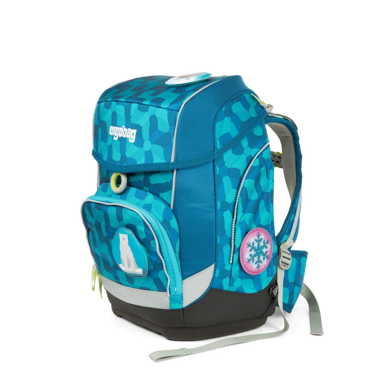 Ergobag SET Cubo 5-Piece School Backpack Set - Flower Wheel Blue Design | Perfect for Elementary Students, School Supplies & Daily Use