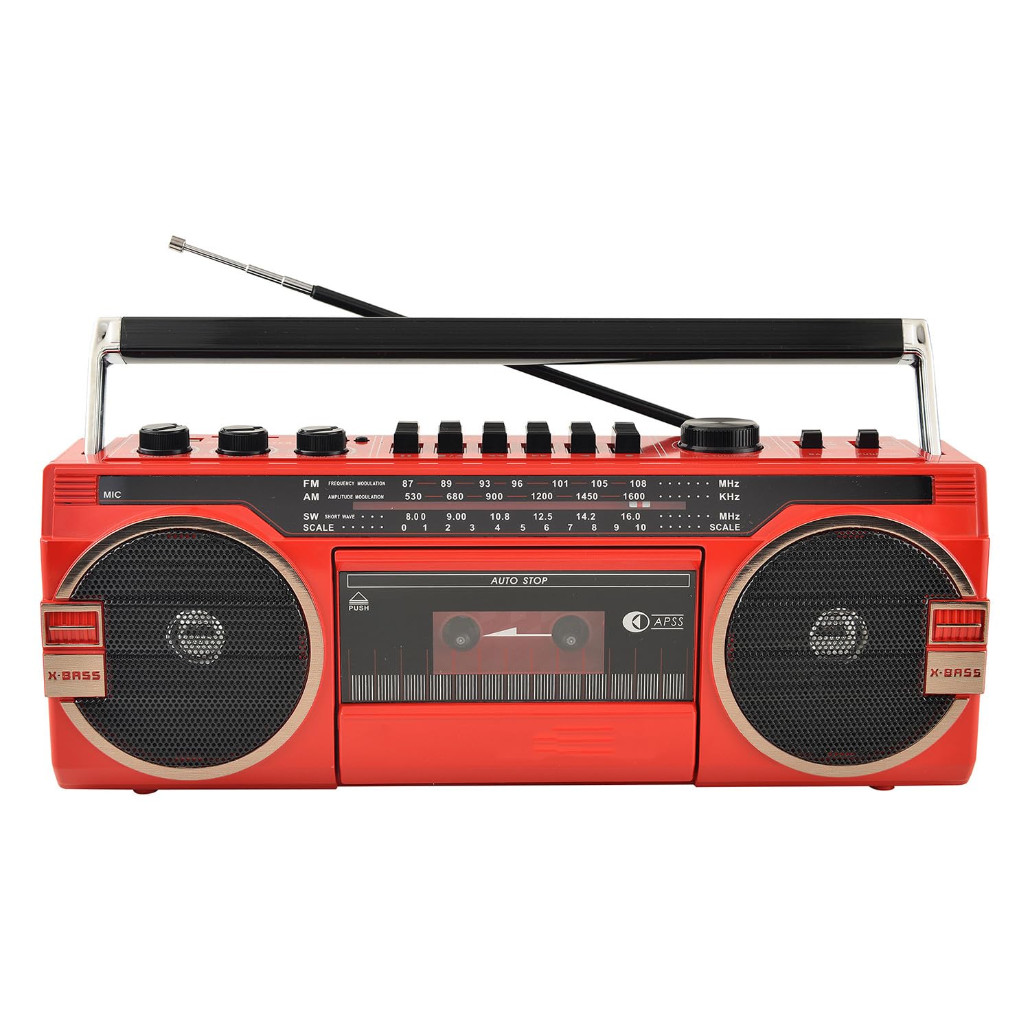 Vintage Portable Boom Box Tape Player with Bluetooth & AM/FM Radio - Retro Cassette Recorder Speaker for Home, Parties, Travel & Outdoor Adventures