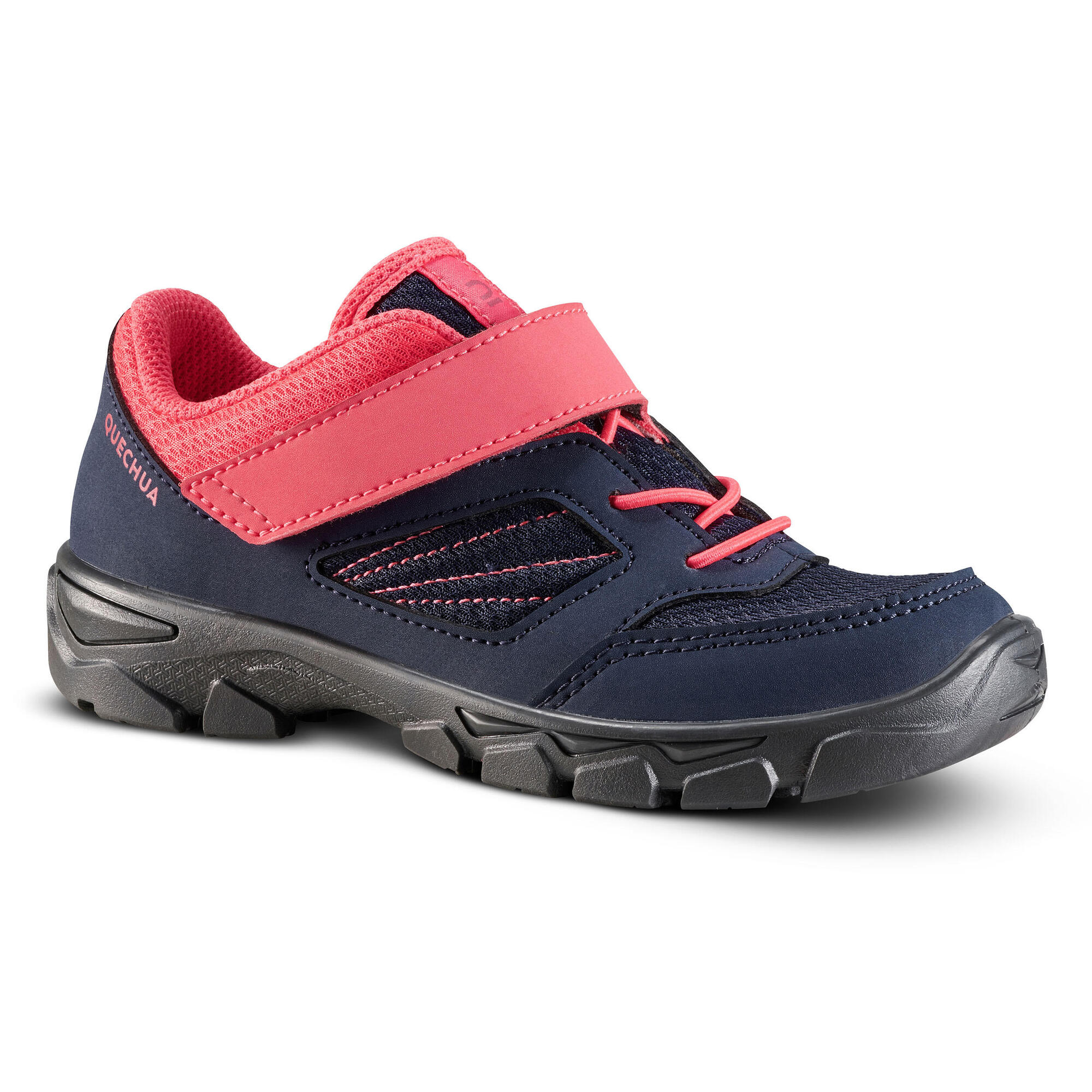 Quechua NH100 Kids' Hiking Shoes with Velcro Closure - Lightweight & Durable for Outdoor Adventures, Trail Walking & School Activities