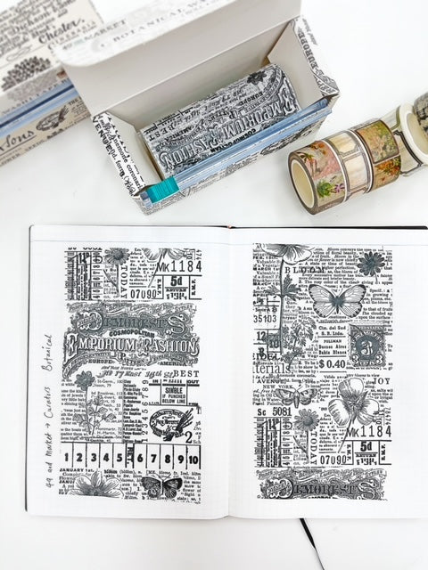 49 And Market Curators 4-Pack Floral Washi Tape Set - Decorative Japanese Paper Tape for Scrapbooking, Journaling, Bullet Journals & DIY Crafts