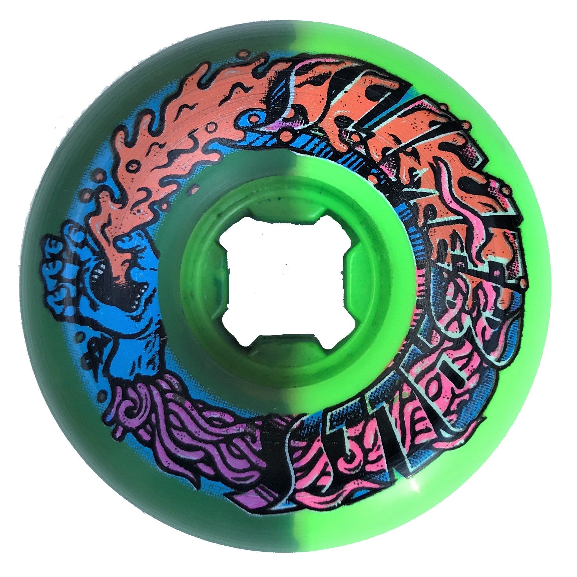 56mm 99a Green Black Slime Balls Speed Wheels - Perfect for Longboard, Skateboard & Cruiser - High Performance for Smooth Rides & Tricks