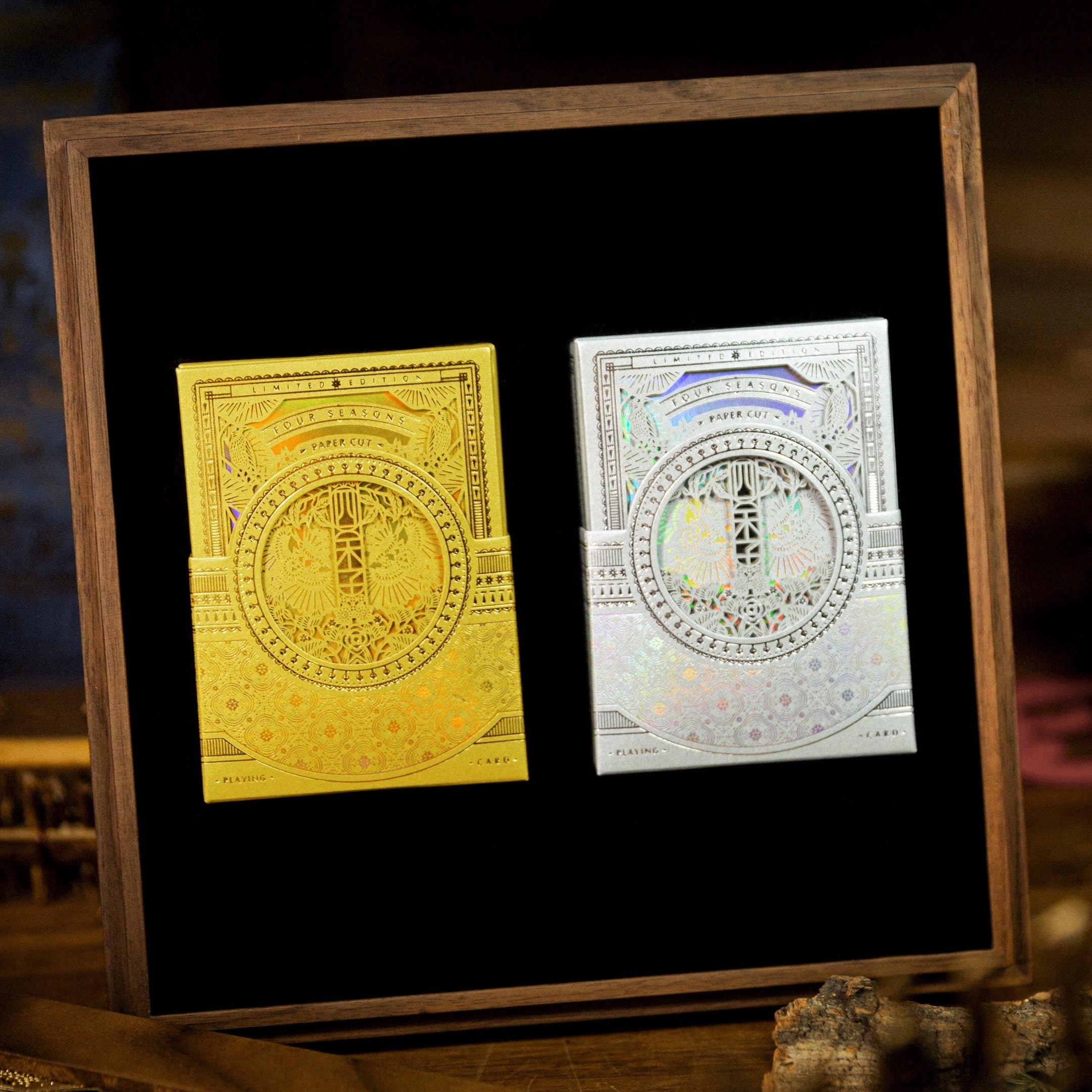 The Four Seasons Wooden Boxset Ark Playing Cards - Premium Collectible Deck for Card Games, Magic Tricks & Gifts | Perfect for Poker Nights, Game Parties & Holiday Presents