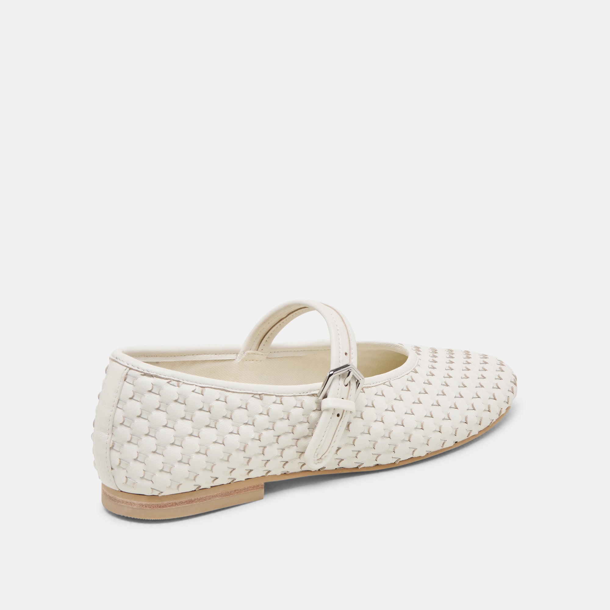 Roslyn Woven Ballet Flats for Women - True White Genuine Leather Comfortable Slip-On Shoes - Perfect for Work, Travel & Casual Outfits