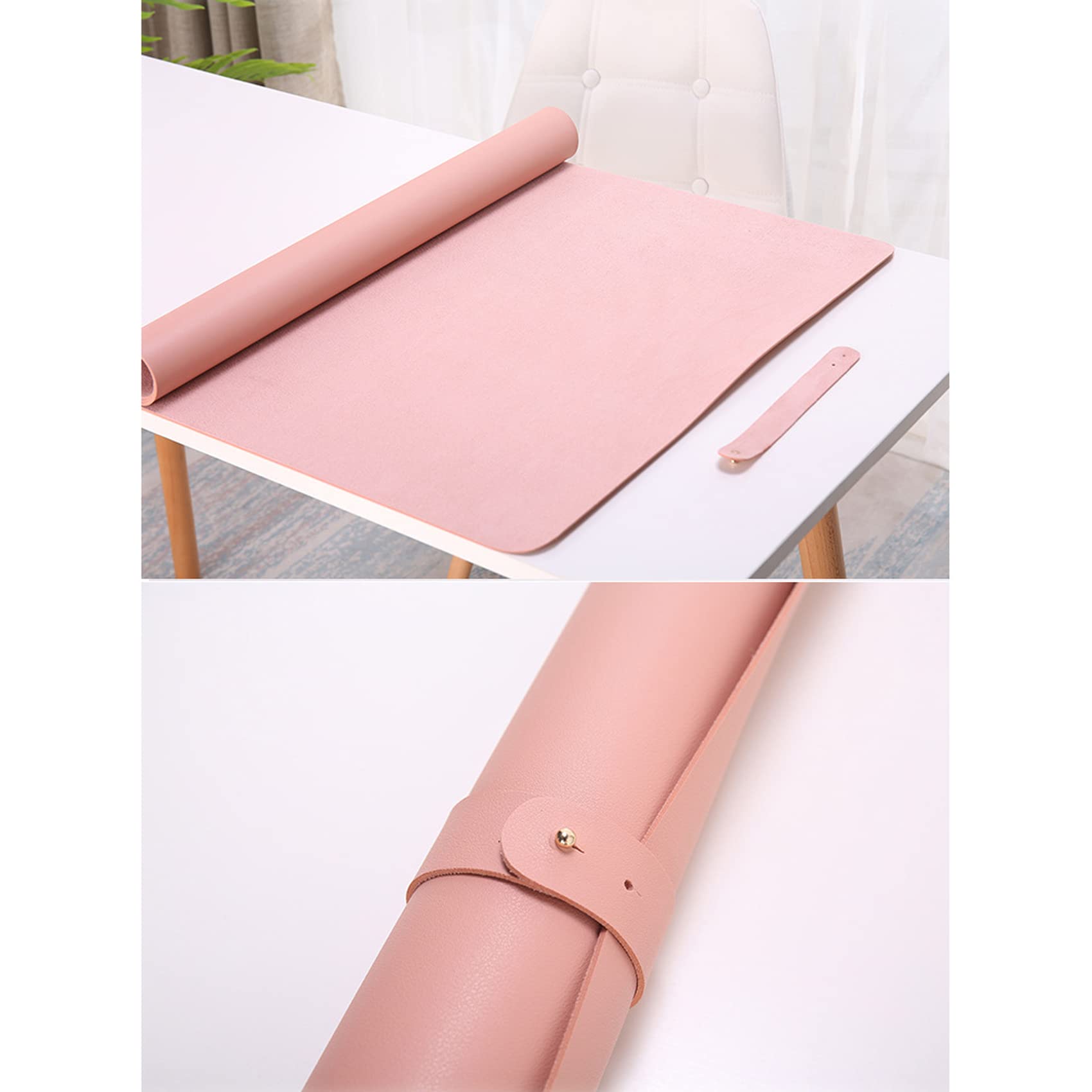 Premium Leather Desk Pad Protector - Non-Slip Mouse Pad & Office Table Mat for Laptop, Waterproof Writing Surface (60x30cm/23.6x11.8in, Grey) - Perfect for Home Office, Gaming Setup & Workspace Organization