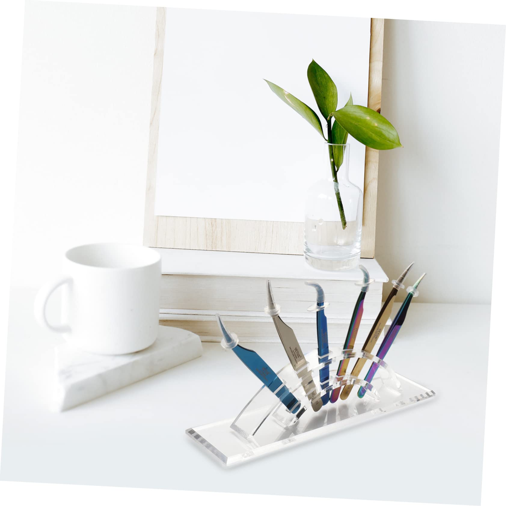 Baluue 1pc Acrylic Eyelash Extension Tweezers Organizer Stand - Storage Display Rack for Lash Extension Supplies & Tools - Perfect for Salon, Spa, and Home Beauty Use