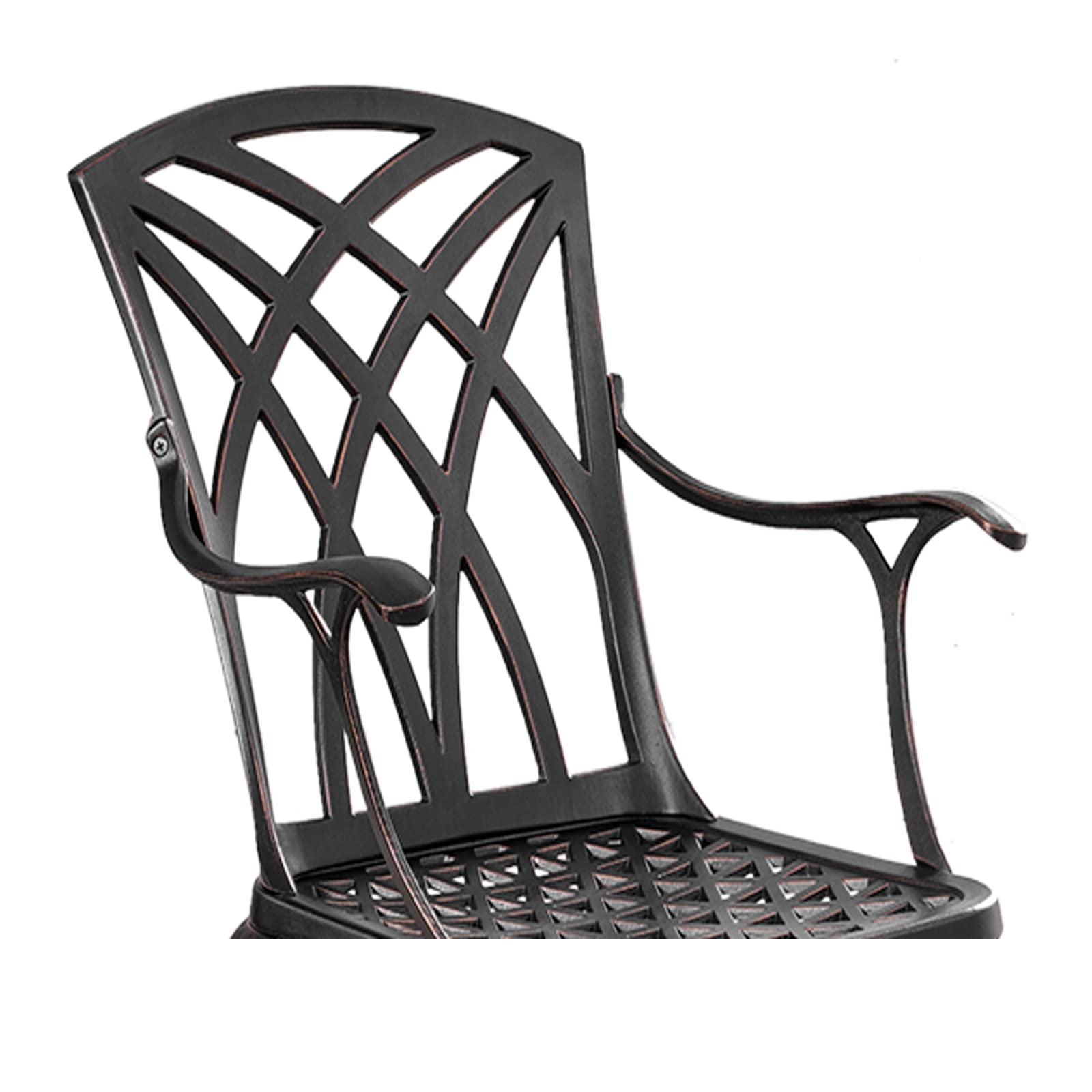 2-Pack Cast Iron Patio Dining Chairs with Armrests - All-Weather Outdoor Bistro Chairs for Balcony, Backyard, Garden - Rust-Resistant Brown Metal Outdoor Seating (Perfect for Outdoor Dining, Lounging & Entertaining)