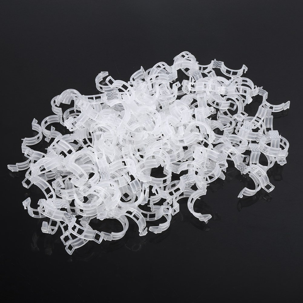 100pcs Plant Grafting Clips - Strong Plastic Vine Clamps for Tomato, Orchid, Flower & Vegetable Support - Perfect for Vertical Growth in Gardens, Greenhouses & Indoor Plant Care