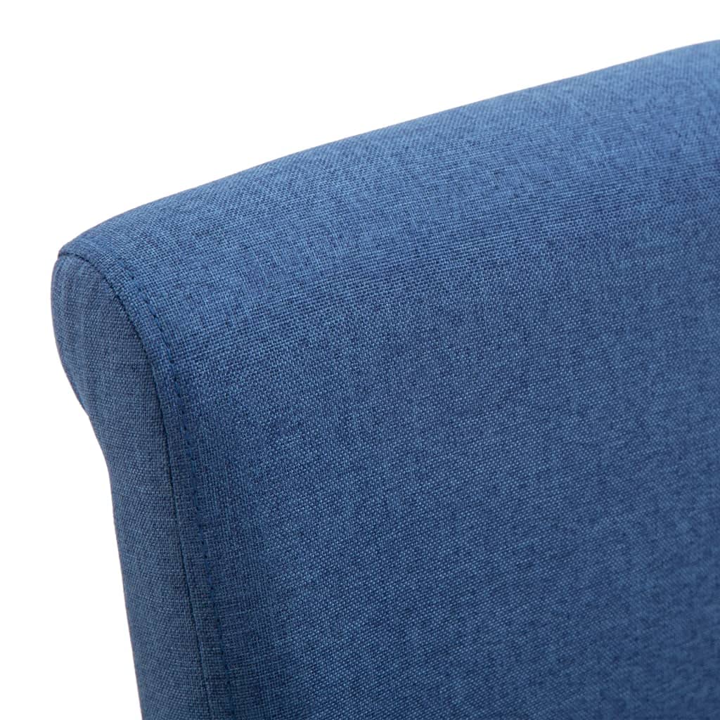 Modern Dining Chairs Set of 4 - High Back Padded Kitchen & Dining Room Chairs with Blue Fabric Upholstery - Comfortable Side Chairs for Home, Restaurant, Cafe & Office Use