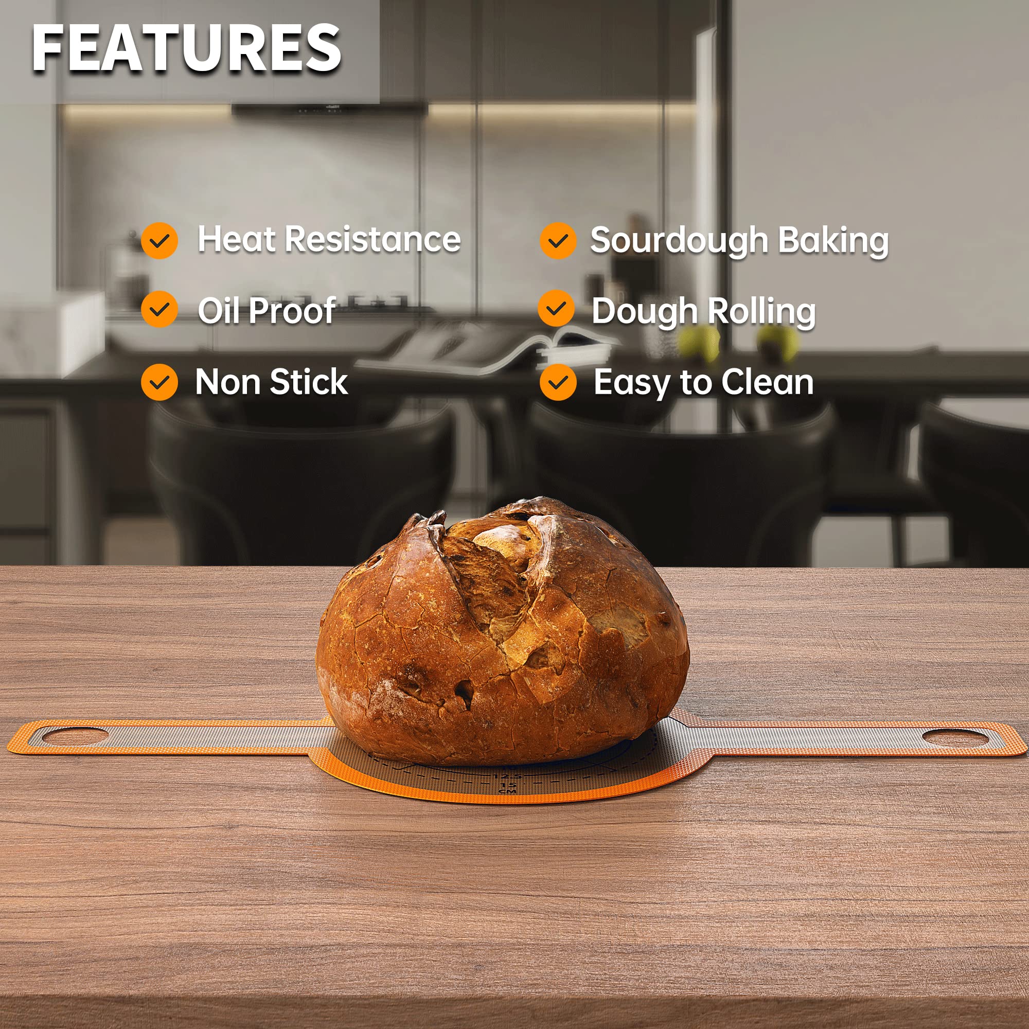 GUYDREMAT Bread Sling - Premium Silicone Baking Mat for Sourdough Bread, Dutch Oven Liner - 2-Piece Set with Storage Band - Non-Stick, Heat-Resistant for Perfect Homemade Bread Baking - Ideal for Artisan Loaves, Baguettes, and Rustic Breads