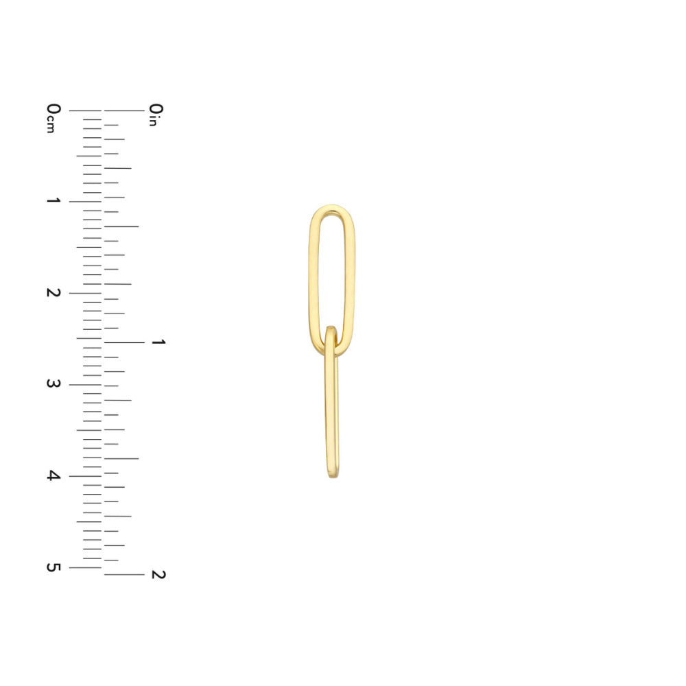 14K Gold Paper Clip Dangle Earrings for Women - Trendy Minimalist Hoop Earrings for Everyday Wear, Gift for Her, Office & Party Jewelry