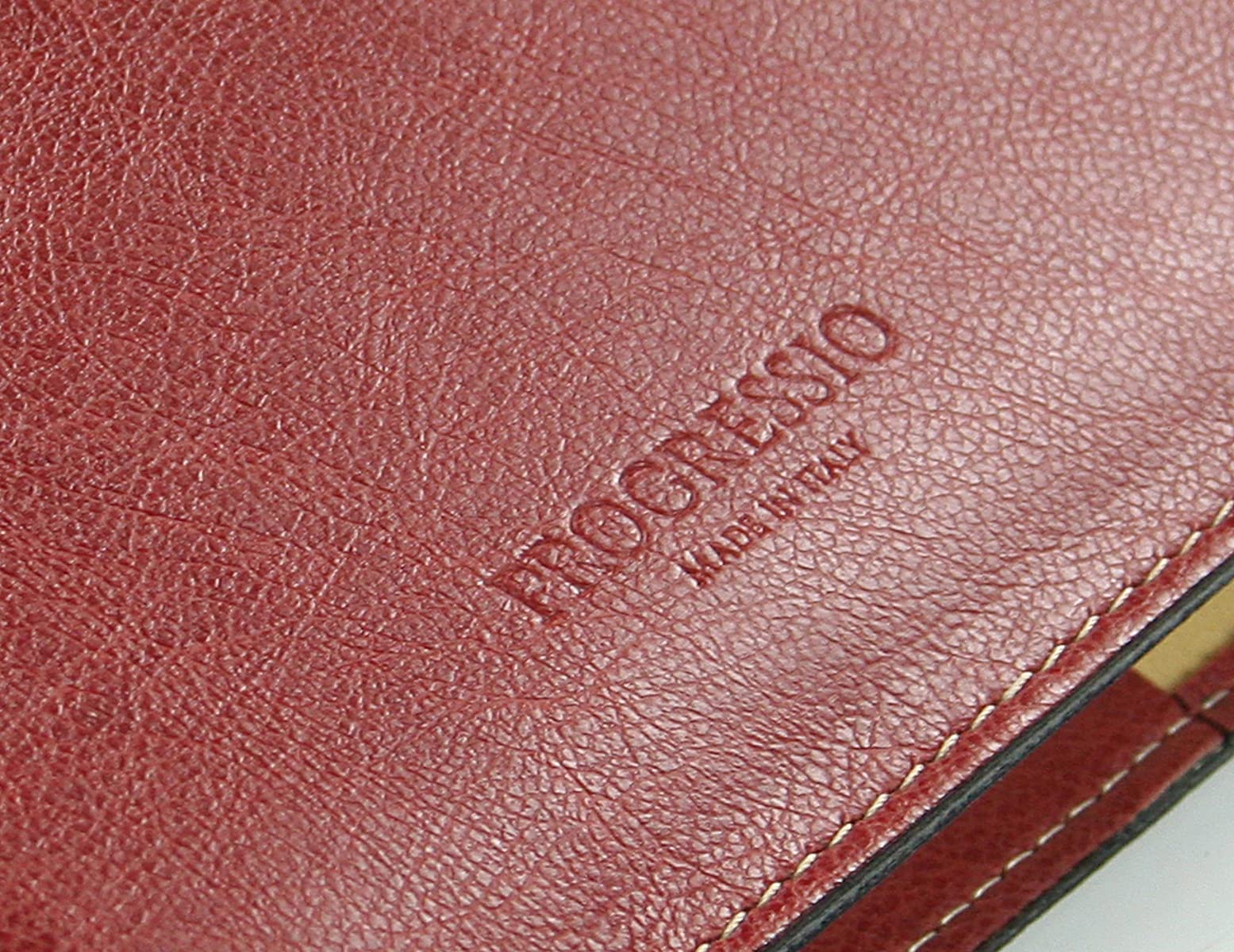 PROGRESSIO 2025 Daily Planner A5 (15 x 21cm) - 12-Month Texas Edition Lined Notebook - Handmade in Italy - Bordeaux Red | Perfect for Work, School & Personal Organization