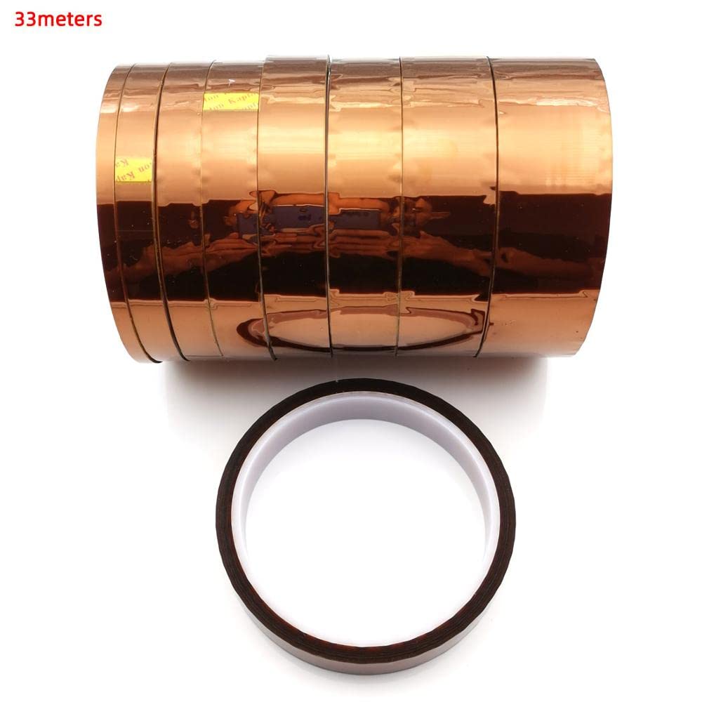High Temperature Heat Resistant BGA Kapton Thermal Tape - 5mm x 33M Polyimide Insulating Adhesive Tape for Electronics, Soldering, PCB Repair & High Heat Applications