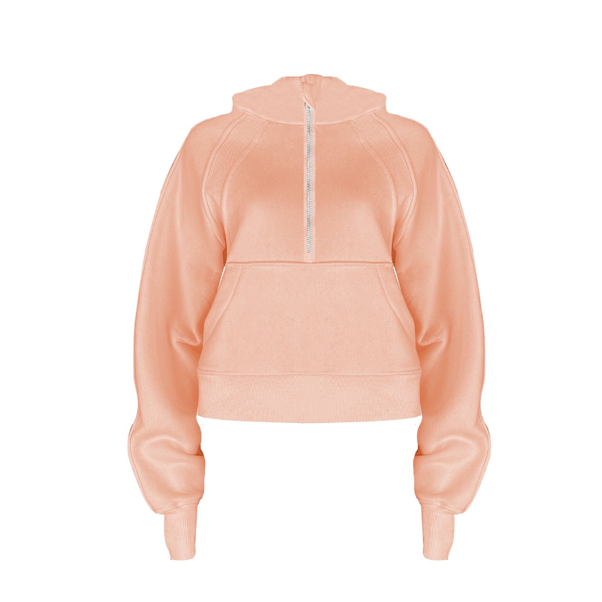 Women's Half Zip Hooded Sweatshirt - Loose Fit Fleece Pullover for Autumn Winter - Anti-Wrinkle Warm Workout Top for Running, Yoga & Outdoor Activities