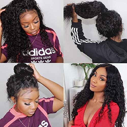 28 Inch Deep Wave Lace Front Wigs Human Hair - Pre Plucked 180% Density Wet & Wavy Glueless HD Transparent Lace - 13x4 Lace Frontal Wigs with Baby Hair for Women - Perfect for Daily Wear, Cosplay, Weddings & Special Occasions